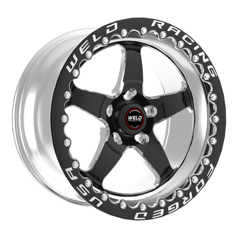 Weld S71 17×10.5 / 5×112 BP / 7.3in. BS 3.18 ID Black Wheel (Medium Pad) – Single Beadlock