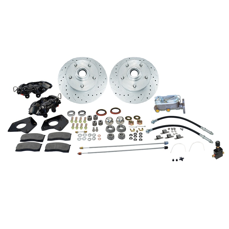 American Made Kelsey Hayes 4-Piston Front Drum to Disc Brake Conversion Kit W/DS Rotors. A154-4-DS