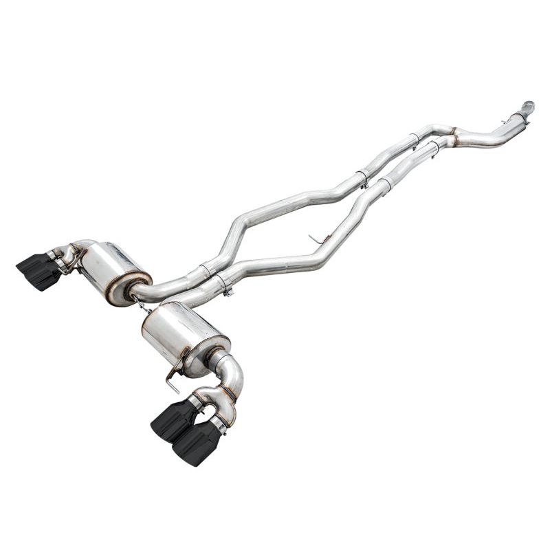 AWE Tuning 2019+ BMW M340i (G20) Non-Resonated Touring Edition Exhaust – Quad Diamond Black Tips