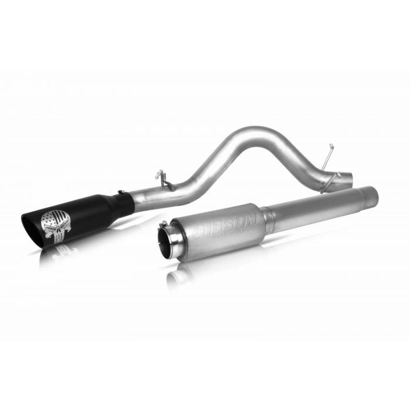 Gibson 11-13 GMC Sierra 1500 SLT 6.2L 4in Patriot Skull Series Cat-Back Single Exhaust – Stainless