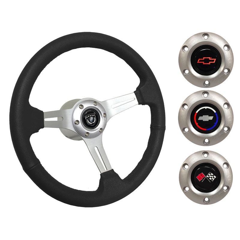 1970-88 Monte Carlo Steering Wheel Kit | Black Leather | ST3014BLK