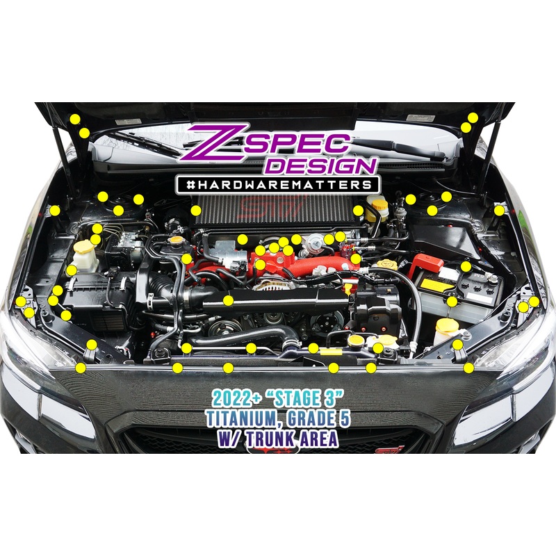 ZSPEC “Stage 3” Dress Up Bolts Grade-5 Titanium Fastener Kit | 2015-2021 Subaru WRX/STI (00843612137333)