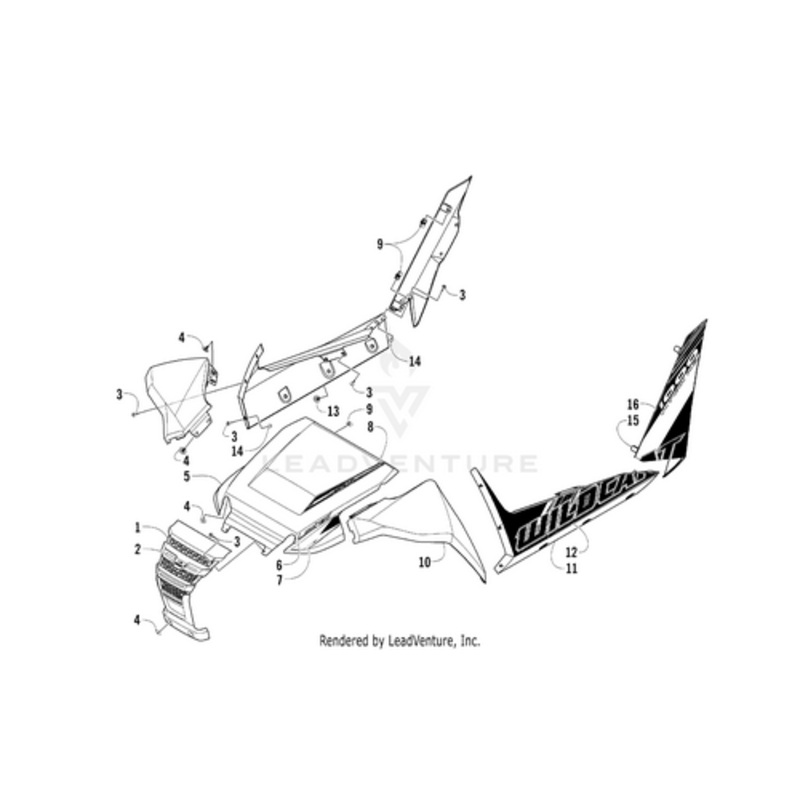 Hood Decal Forward Wc Vr Right by Arctic Cat