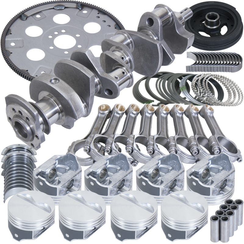 Eagle Chevy 350 1Pc 3.750in Crank 5.700in I-Beam Rods 4.030in Pistons 168 Tooth FP Balanced Assembly