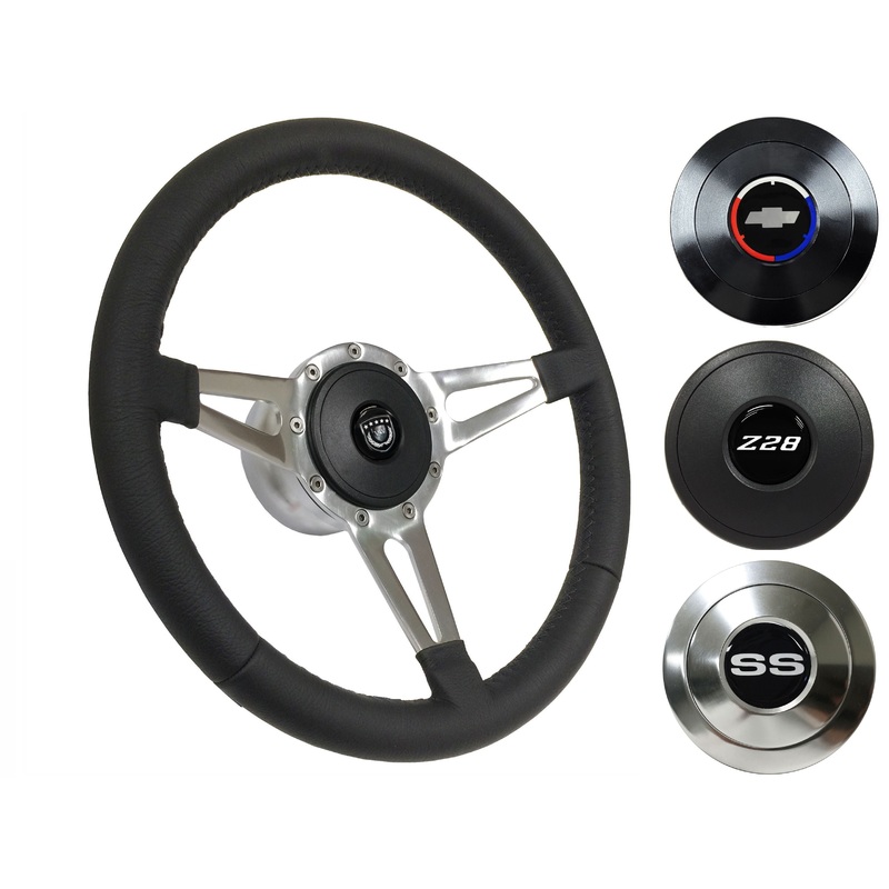 1967-68 Camaro Steering Wheel Kit | Black Leather | ST3059