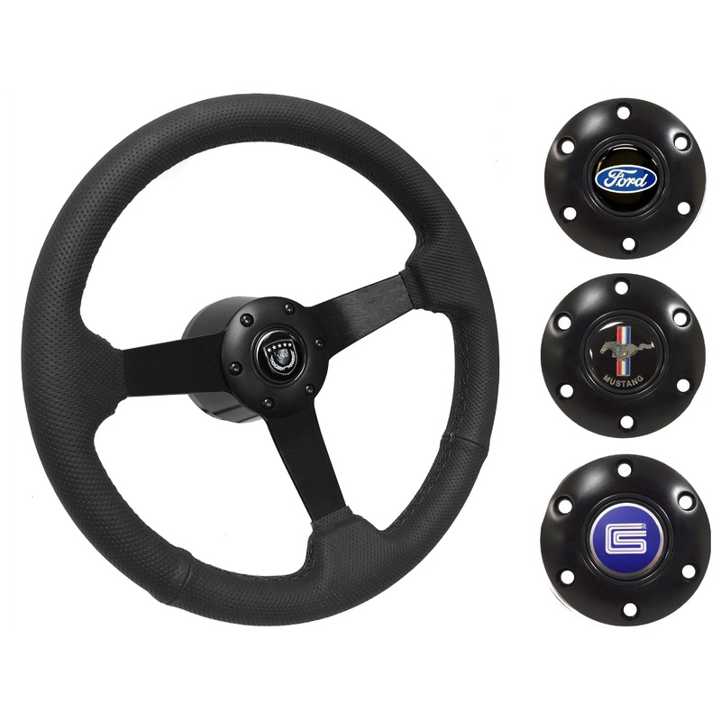 1984-04 Ford Mustang Steering Wheel Kit | Perforated Black Leather | ST3602BLK