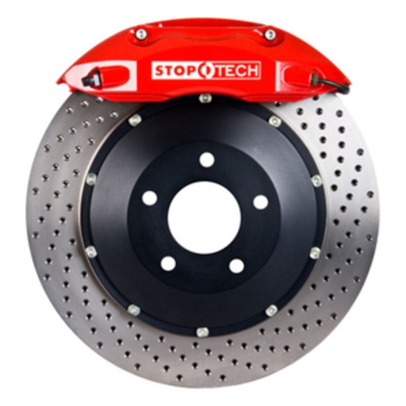 StopTech BBK 95-99 BMW M3 (E36) Rear 4 Piston 332×32 Red Drilled Rotors