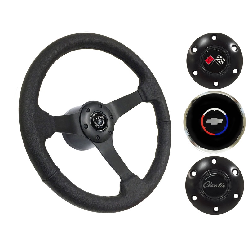 1969-77 Chevelle Steering Wheel Kit | Black Leather | ST3160BLK