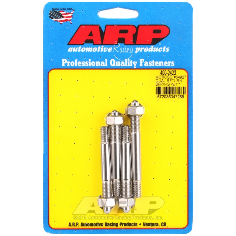 ARP Moroso 64927 Dual Return Spring w/ 1in Spacer Plate SS Carb Stud Kit