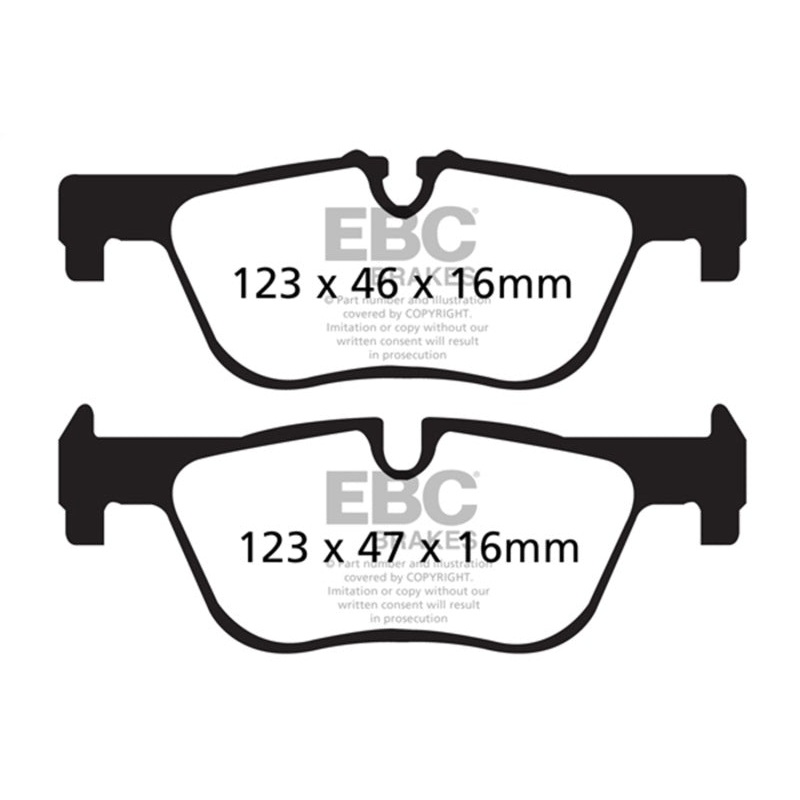 EBC 14+ BMW 228 Coupe 2.0 Turbo ATE calipers Yellowstuff Rear Brake Pads