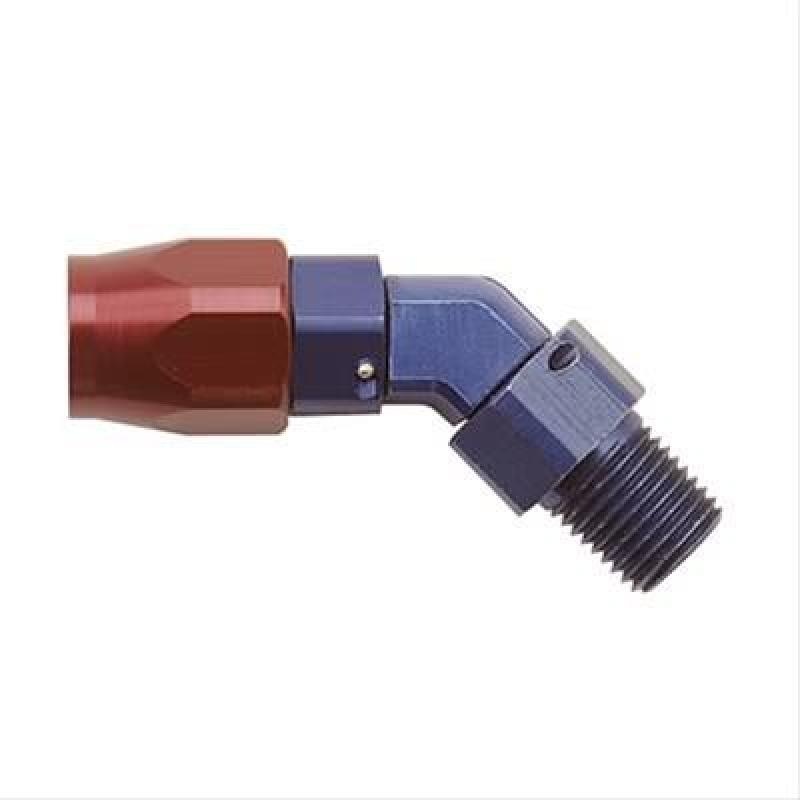 Fragola -10AN x 45 Degree Hose End x 3/8 NPT – Black