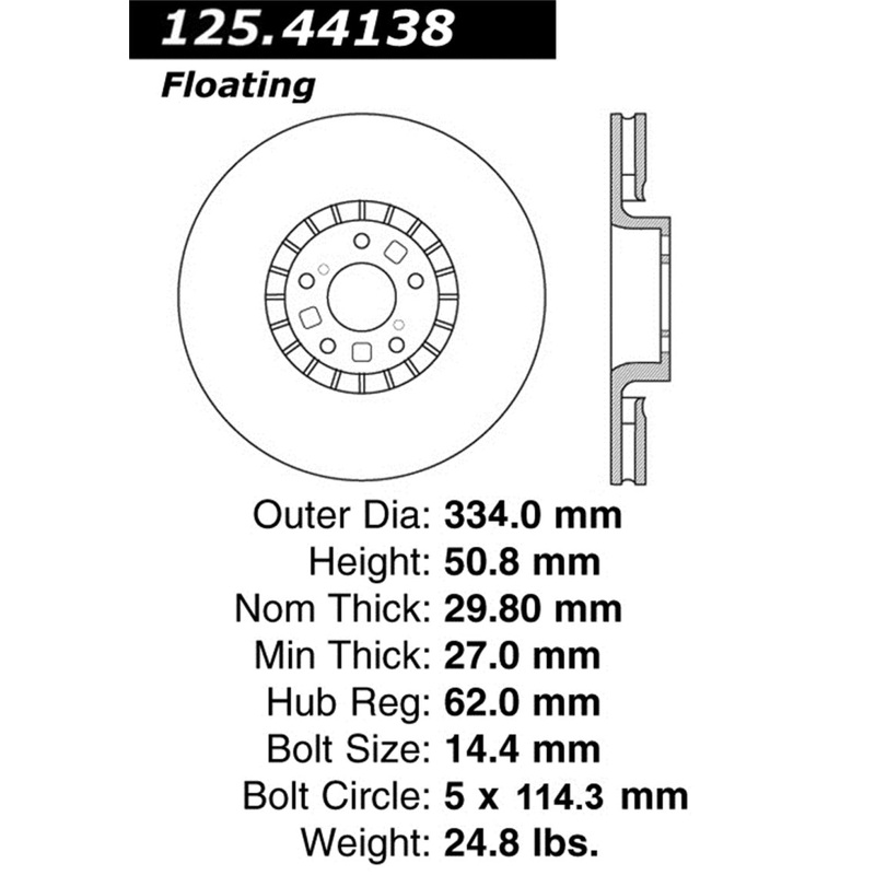 StopTech 06-07 Lexus GS430/07-09 GS450H/08 GS460 / 06-10 IS350 Cryo Front Left High-Carbon Rotor