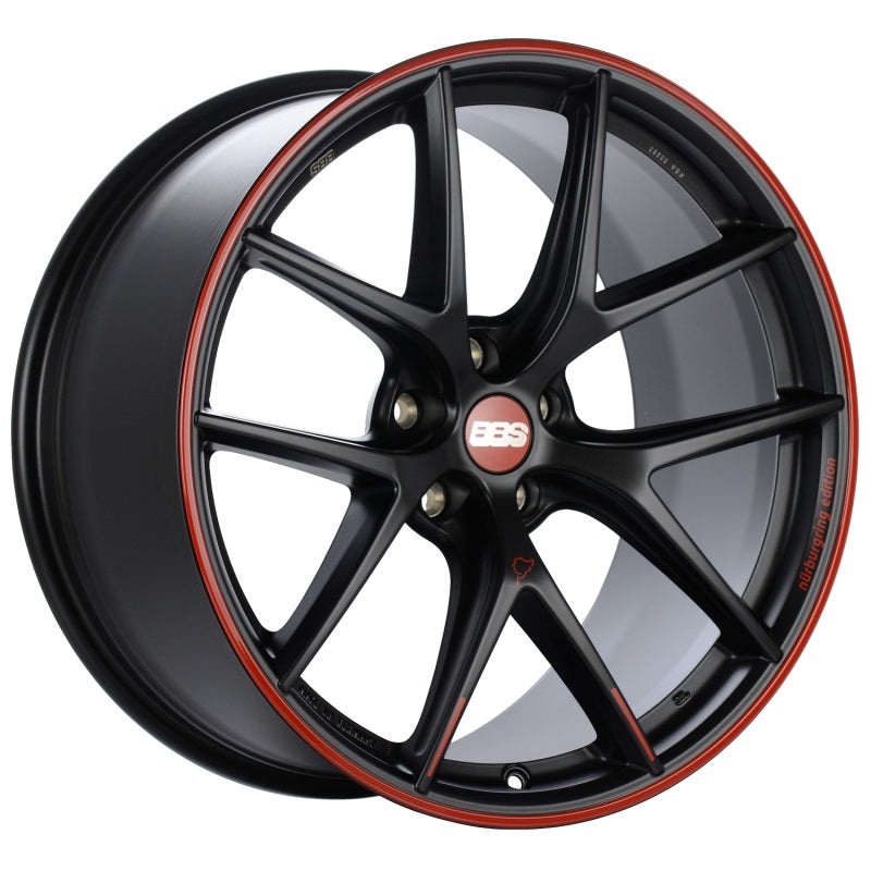 BBS CI-R Nurburgring Edition 19×8.5 5×114.3 ET43 Satin Black/Red Lip Wheel – 82mm PFS/Clip Req.