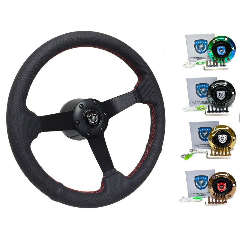 2000-04 Toyota Avalon Steering Wheel Kit | Perforated Black Leather | ST3602RED