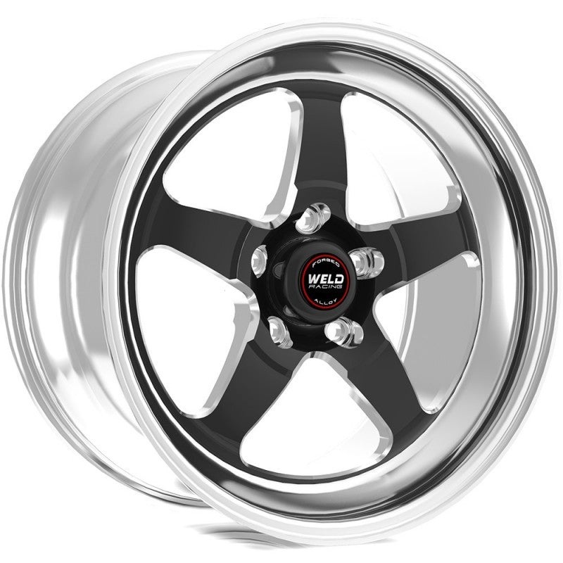 Weld S71 17×11 / 5x115mm BP / 5.8in. BS Black Wheel (Medium Pad) – Polished Single Beadlock MT
