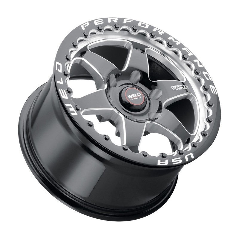 Weld S909 17×11 Ventura 6 Beadlock 6×127 ET36 BS7.375 Gloss BLK MIL DIA 78.1