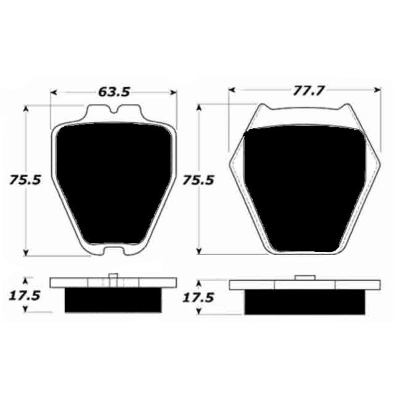 Porterfield Brake Pads for 2003 VOLKSWAGEN PASSAT W8 4 Pad Front Caliper