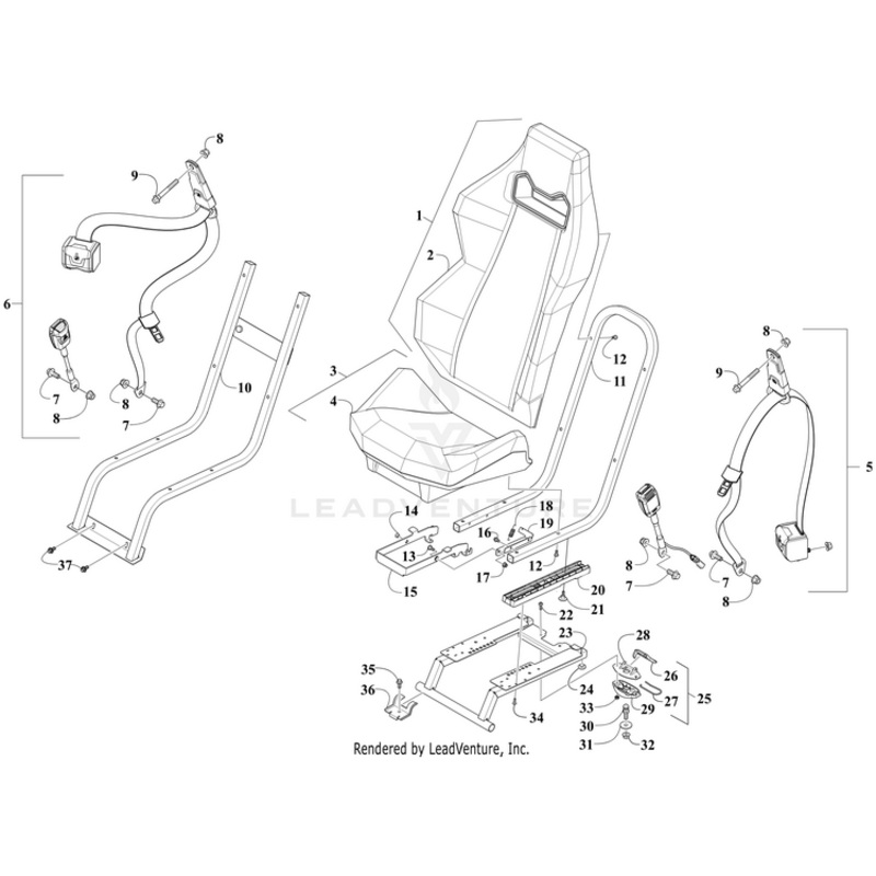 Tube,Driver-Seat-Mount-Ptd Blk By Arctic Cat