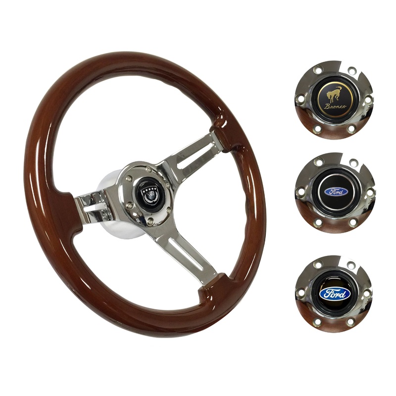 1966-72 Ford Bronco Steering Wheel Kit | Mahogany Wood | ST3011