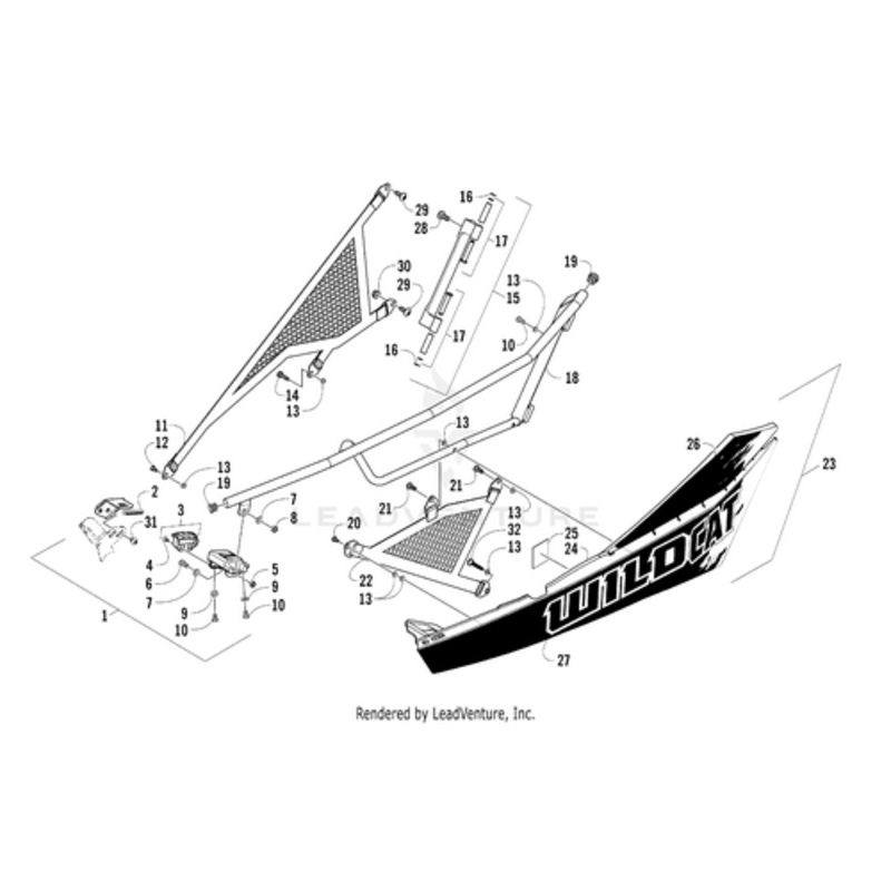 Door Decal Upper Left-Org Met by Arctic Cat