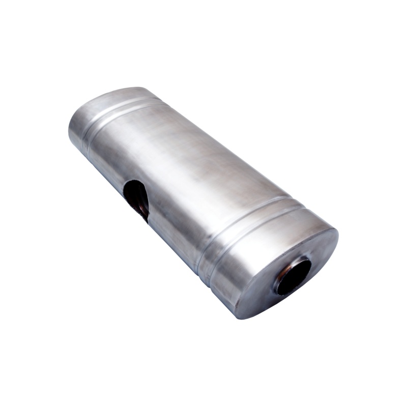 Xforce 304 Stainless Steel Oval Muffler 8″X 5″ X 24″ East West Centre 2.5″ Centre Inlet Dual 2.25″ Outlet (VX9E2425225)