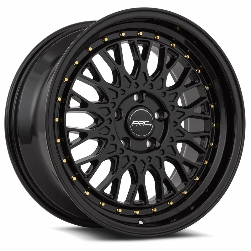 VORS AR1 18″ 5×112 All Black Gold Rivet