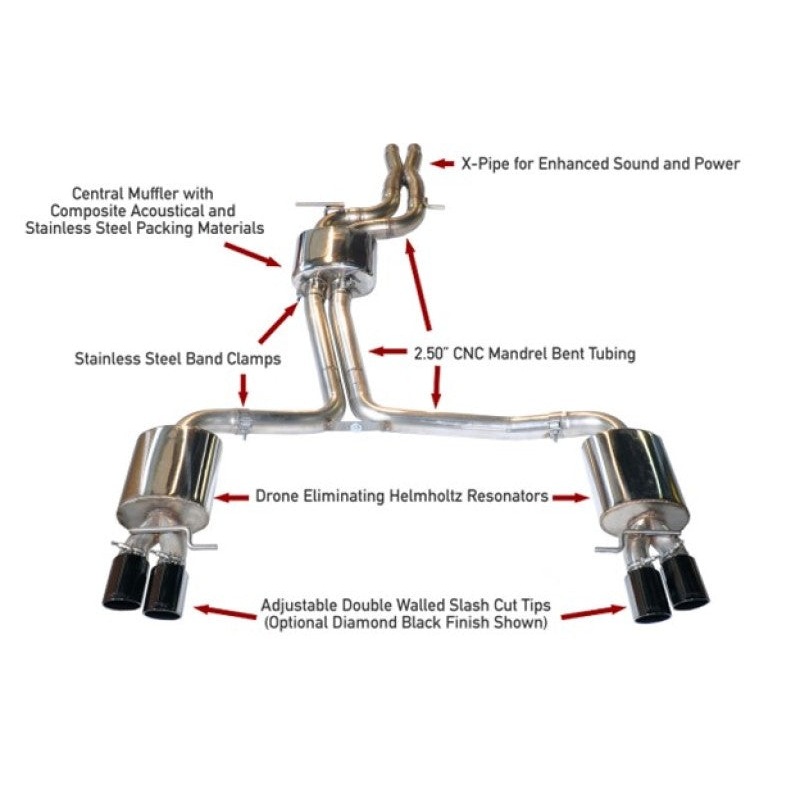 AWE Tuning Audi B8.5 S4 3.0T Touring Edition Exhaust System – Diamond Black Tips (102mm)