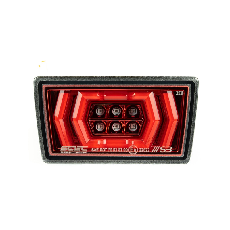 Sp3c Built Ascension F1 LED Rear Fog Light Clear Lens Red Bars Black Base – 11-22 WRX / 11-21 STI
