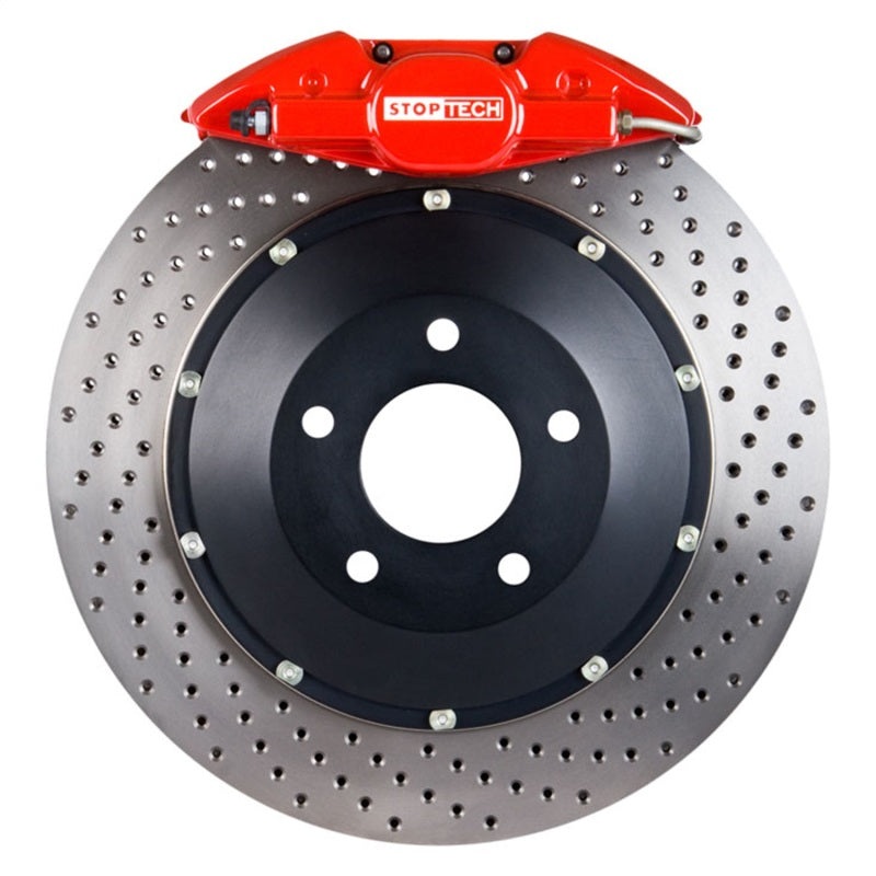 StopTech BBK 01-07 BMW M3 Rear Red ST-22 Calipers Drilled 345×28 Rotors Pads and SS Lines