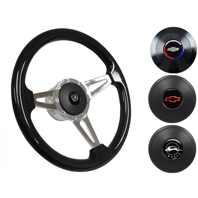1955-68 Impala Steering Wheel Kit | Black Ash Wood | ST3077