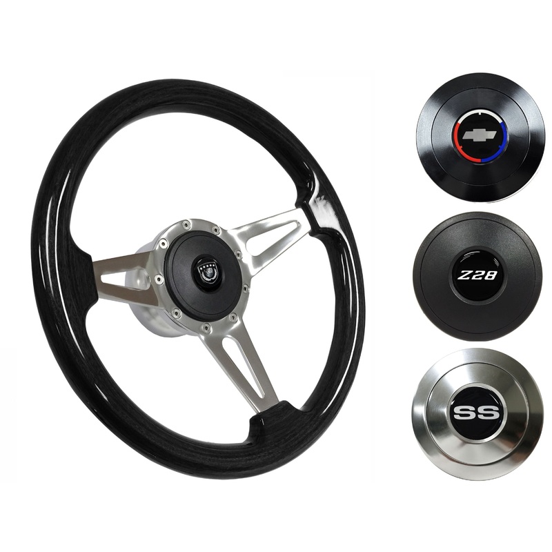 1967-68 Camaro Steering Wheel Kit | Black Ash Wood | ST3077