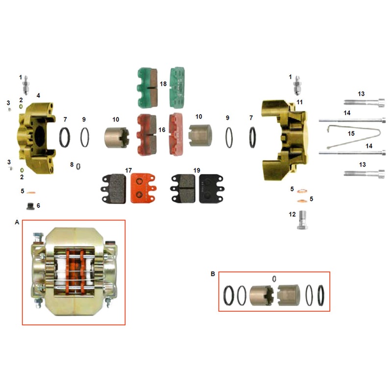4. SAG.1800D CRG Kart Brake Caliper Half V09, V10
