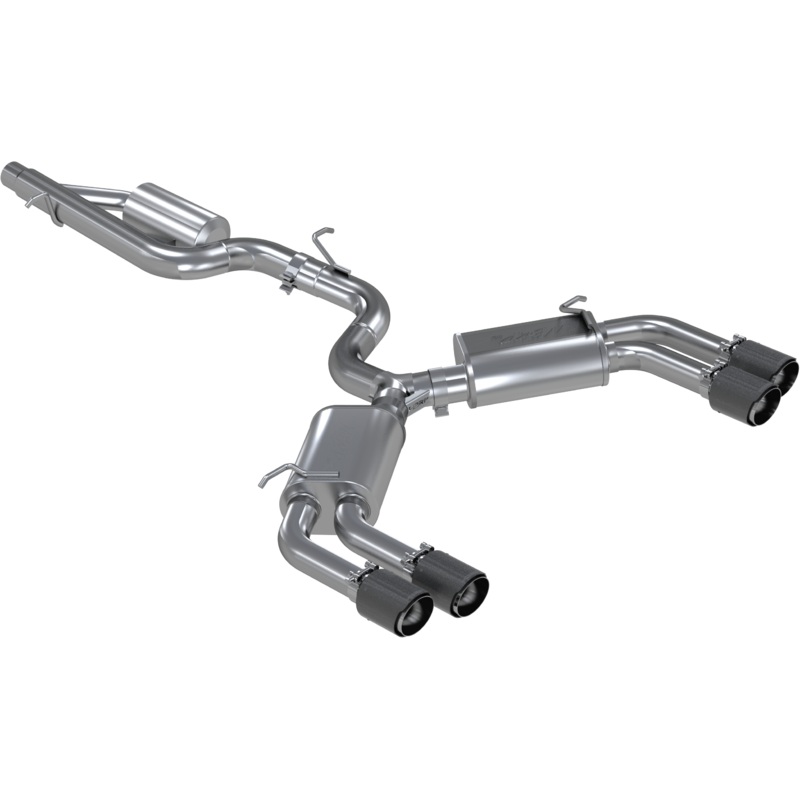 MBRP 3-Inch Armor Pro Street Profile Quad Rear Exit Cat-Back Exhaust with Carbon Fiber Tips | 2015 – 2020 Audi S3 (S46013CF)