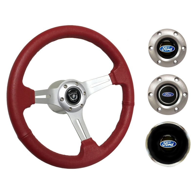 1967-69 Ford Galaxie Steering Wheel Kit | Red Leather | ST3014RED