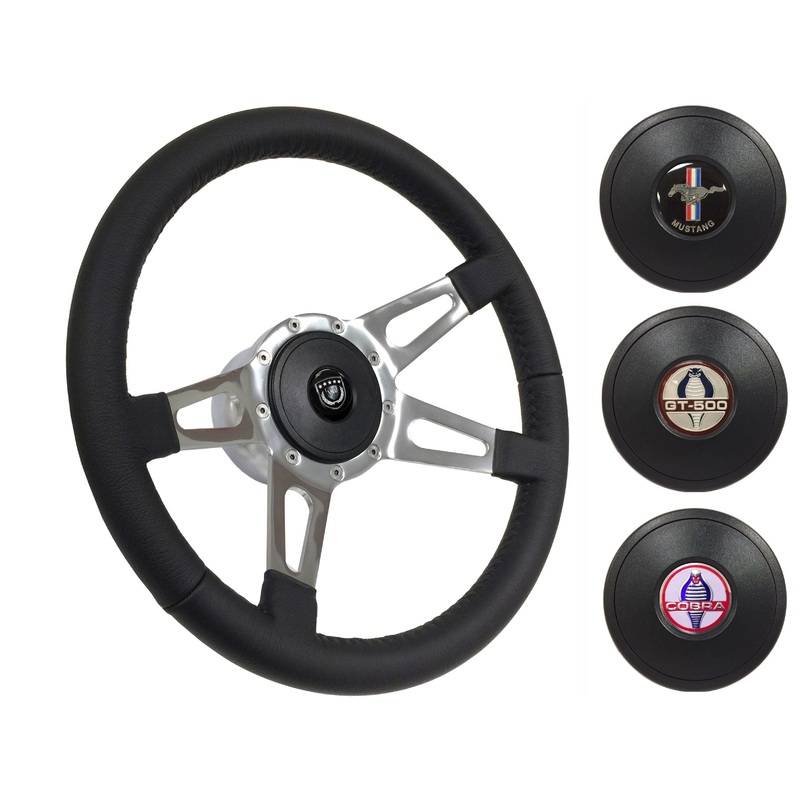 1964.5 Ford Mustang Steering Wheel Kit | Black Leather
