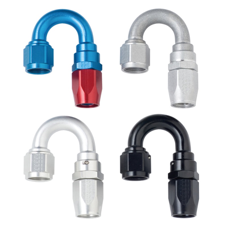 Fragola -8AN x 180 Degree Power Flow Hose End – Blue/Red