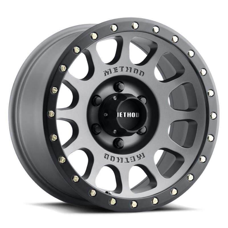 Method MR305 NV 17×8.5 / 0mm Offset / 5×5 BP / 94mm CB / Titanium – Matte Black Lip Wheel