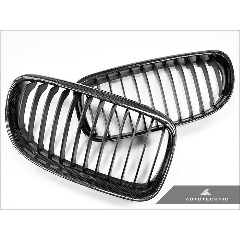 AutoTecknic Replacement Carbon Fiber Front Grilles BMW E90 Sedan / E91 Wagon | 3 series LCI