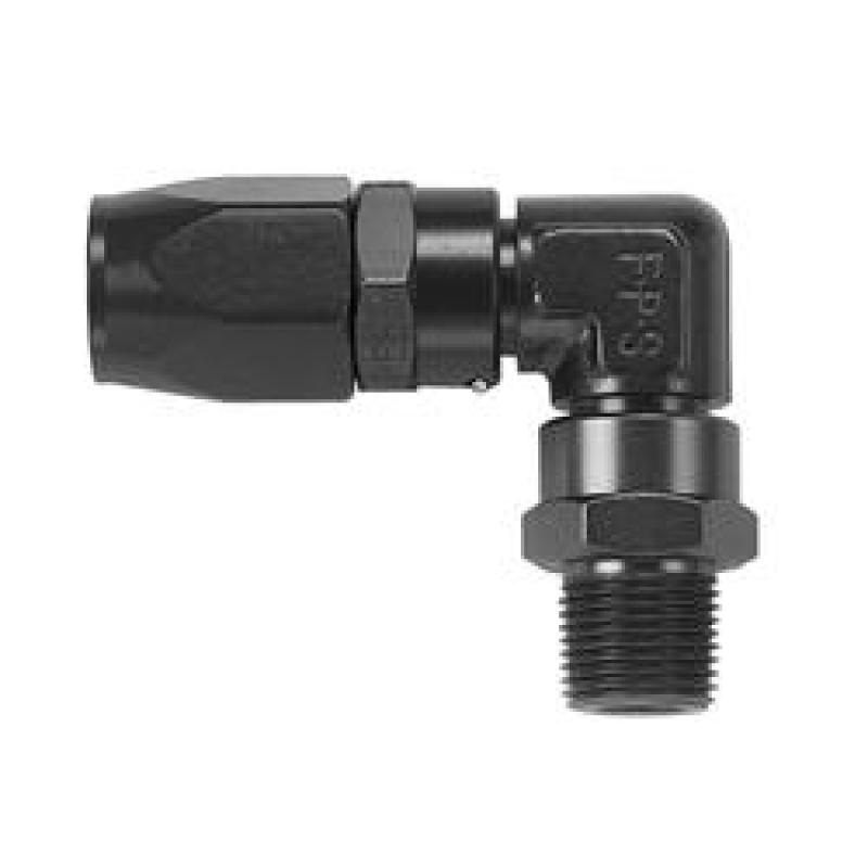 Fragola -12AN x 90 Degree x 7/8-14 (10) Hose End – Black