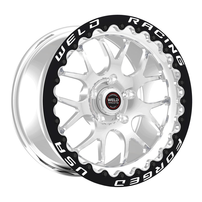 Weld S77 17X11 / 5X115 BP / 5.8in BS Polished Wheel (Medium Pad) – Black Single Beadlock