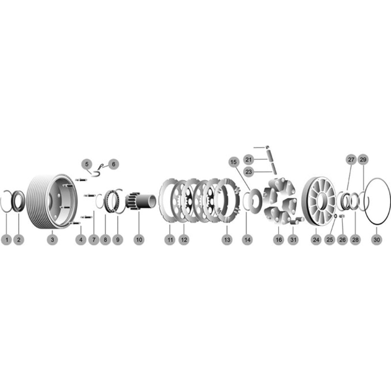 (12) 3-007 SMC 40mm Axle Clutch Friction Disc Set