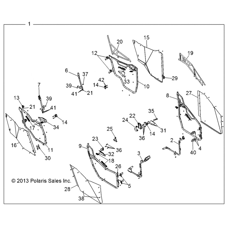 Striker Door Mount Rear Outer M by Polaris