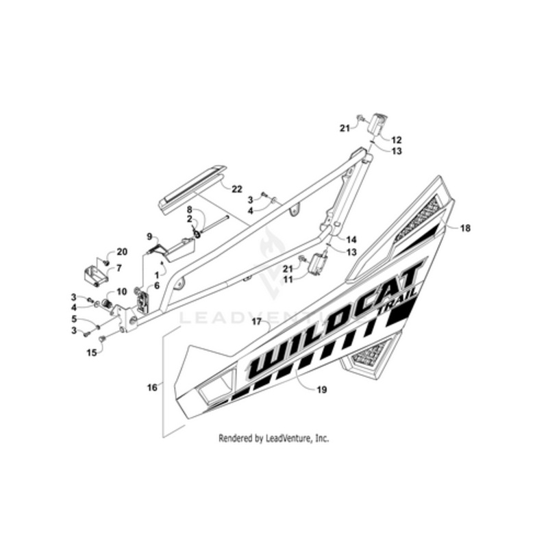 Door Decal-Upper-Right (Wc Trail Lime) by Arctic Cat