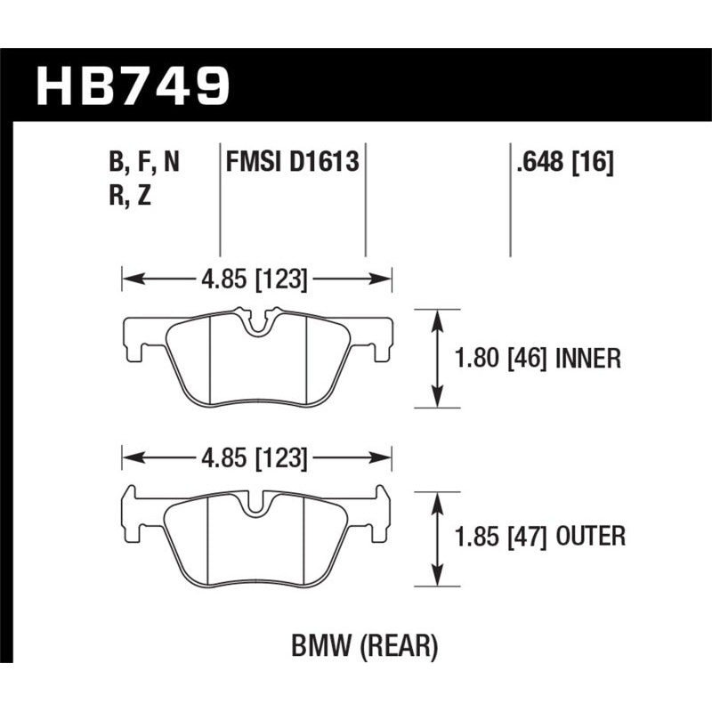 Hawk 13-14 BMW 328i/328i xDrive / 2014 428i/428i xDrive PC Rear Brake Pads