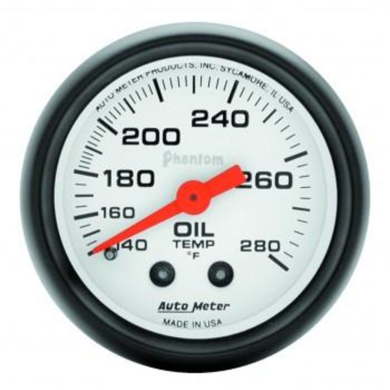 Autometer Phantom 2-1/16” Oil Temperature 140-280 F Gauge (5741)