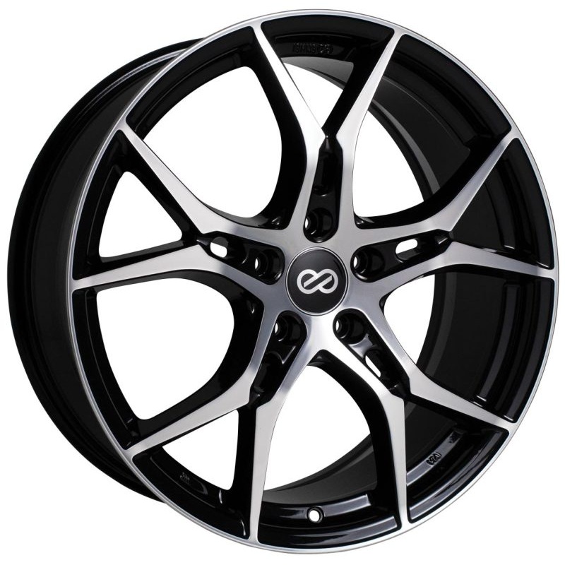 Enkei Vulcan 18X8.0 40mm Offset 5×120 Bolt 72.6mm Bore Black Machined Wheel