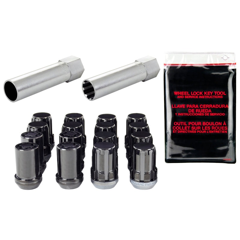 McGard SplineDrive Tuner 4 Lug Install Kit w/Locks & Tool (Cone) M12X1.5 / 13/16 Hex – Black