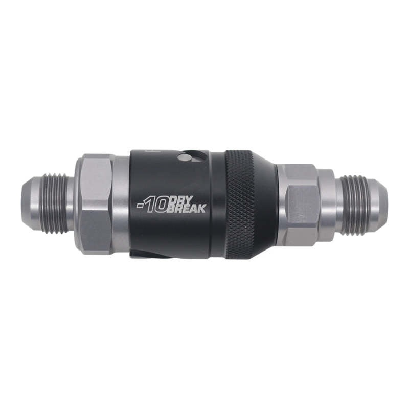 DeatschWerks 10AN Male Flare Quick Disconnect Dry Break Fitting – 2 Pieces Anodized Matte Black