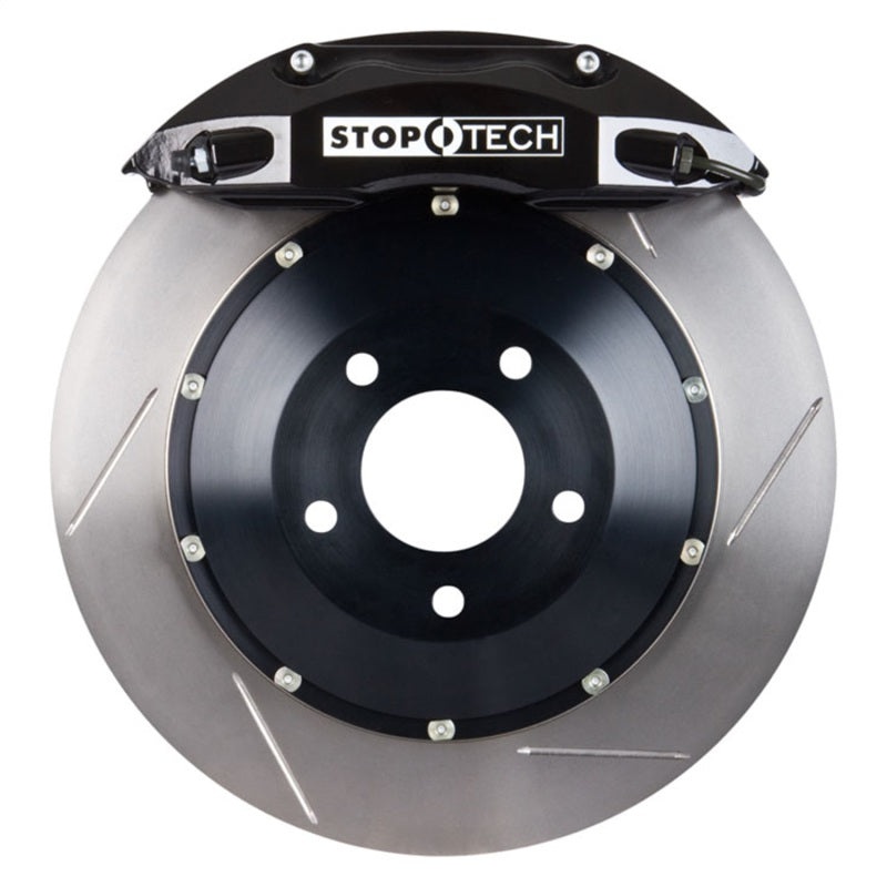 StopTech 95-98 Nissan Skyline GT-R Front BBK Black ST-40 Caliper 332×32 Slotted Rotor