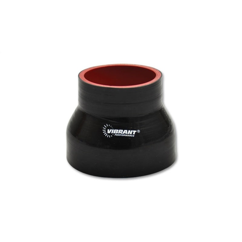 Vibrant 4 Ply Reinforced Silicone Transition Connector – 3in I.D. x 4in I.D. x 3in long (BLACK)